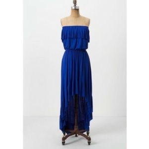 Anthro Lilka Damia Blue Strapless Dress